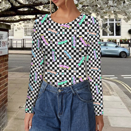 Alt Bat long sleeve backless bodysuit