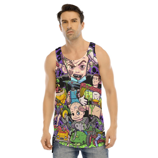 Toy Scary FULL PRINT Curved Hem Long Tank Top