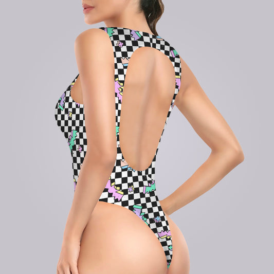 Alt Bat sleeveless backless bodysuit