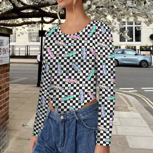 Alt Bat  long sleeve backless bodysuit