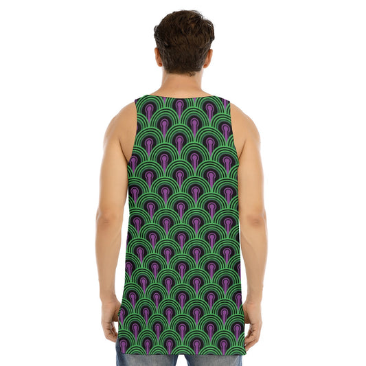 Shining Carpet Green Curved Hem Long Tank Top