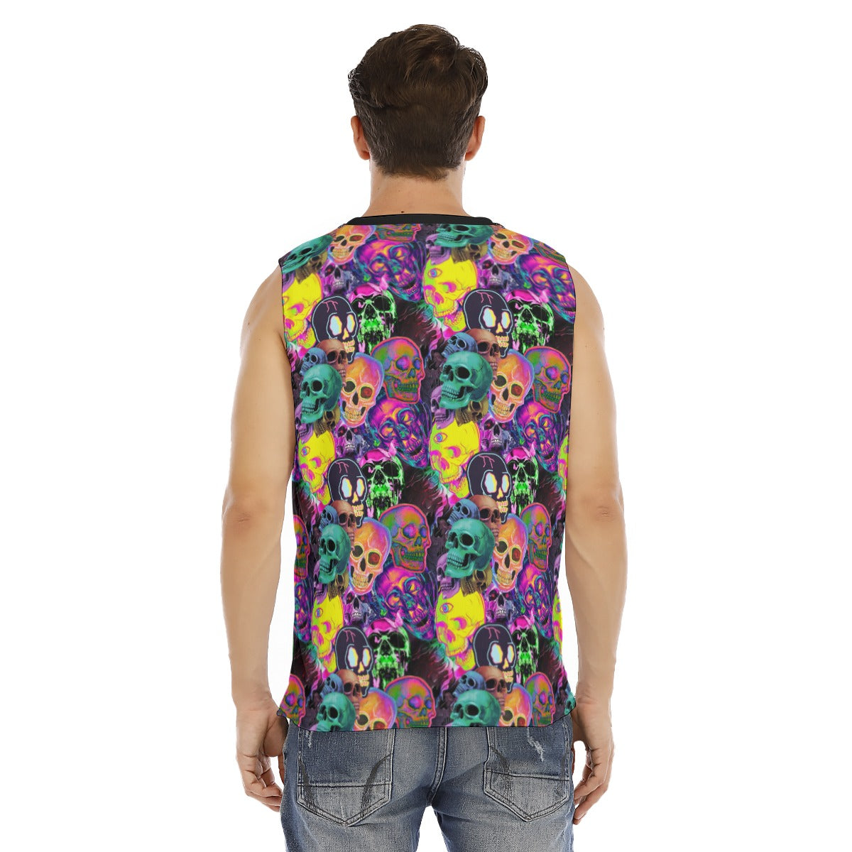 Neon Skull O-neck Tank Top