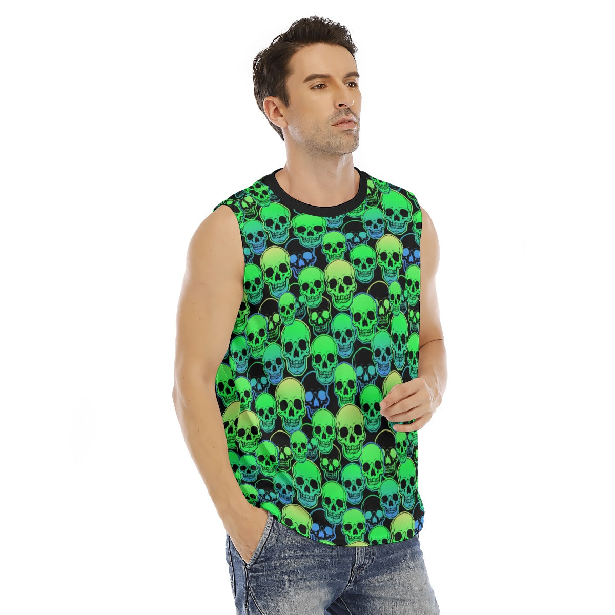 skull O-neck Tank Top