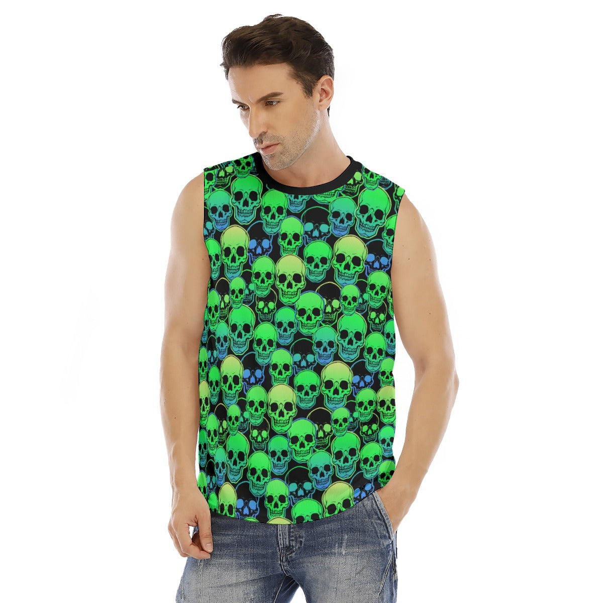 skull O-neck Tank Top