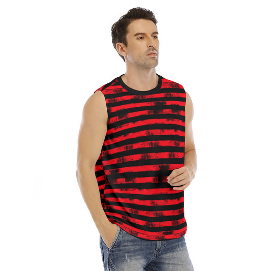 Grunge Stripe O-neck Tank Top